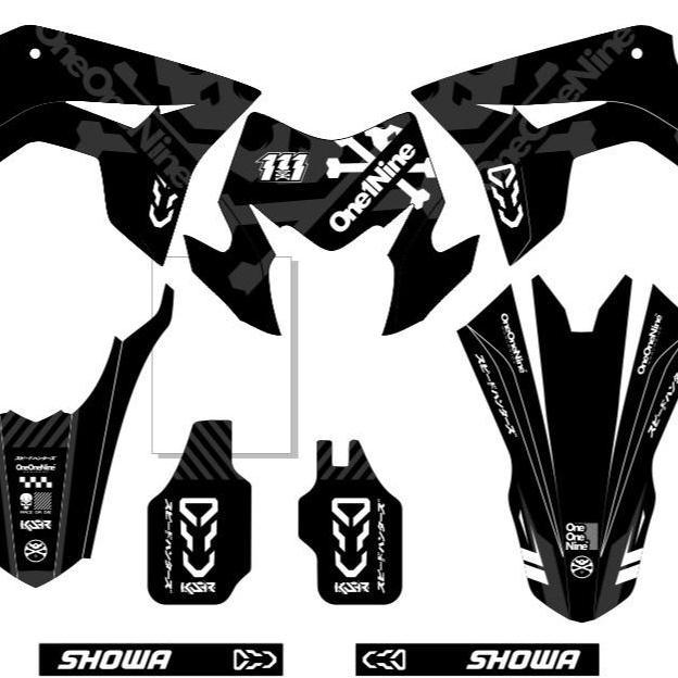 Decal stiker CRF 150l full body motif supermoto hitam putih