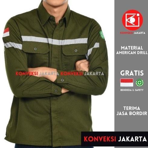 BEST SELLER BAJU WEARPACK KEMEJA SAFETY K3 PROYEK TAMBANG LENGAN PANJANG  - PAKAIAN SERAGAM WERPAK K