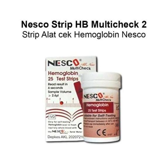 NESCO Strip Hemoglobin Isi 25 Refill Tes HEMOGLOBIN untuk Alat Multicheck 2