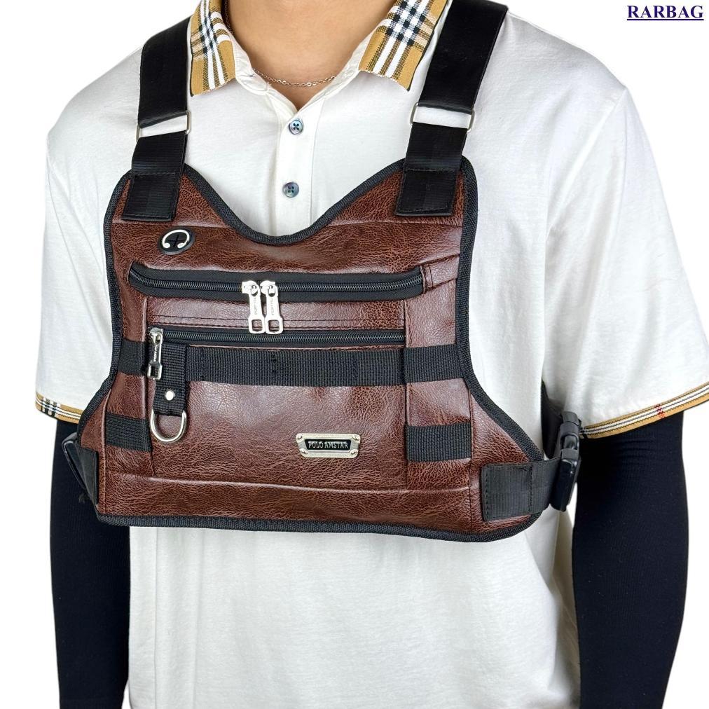 Chest RBag Tas Dada Kulit PU Leather Amstar Chest Bag Tas Rompi Termurah
