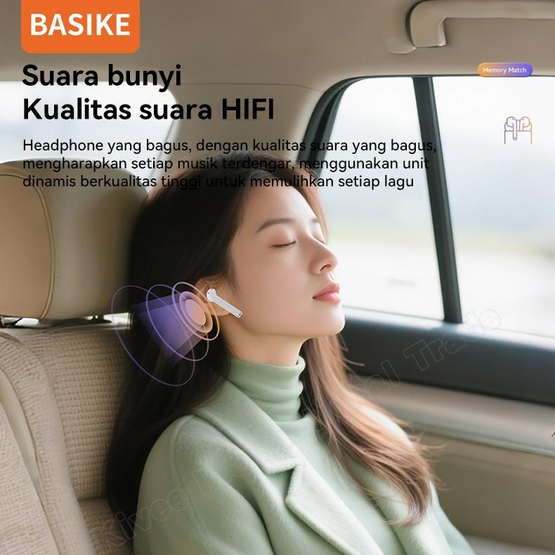 NEW PRODUCT BASIKE Headset TWS Bluetooth 5.0 TW90 Bass Kuat Panggilan Noise Reduction Kasus Pengisia