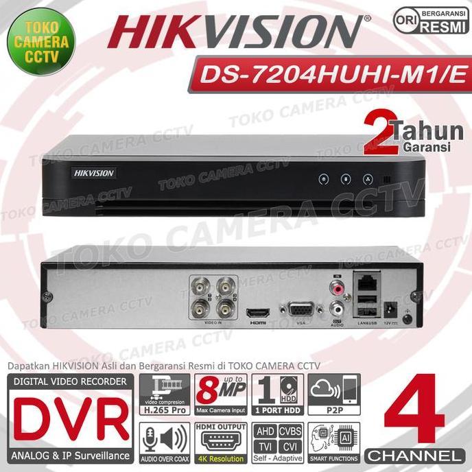 TERBARU - DVR RECORDER CCTV HIKVISION 4 CHANNEL CCTV HIKVISION 4CH 5MP