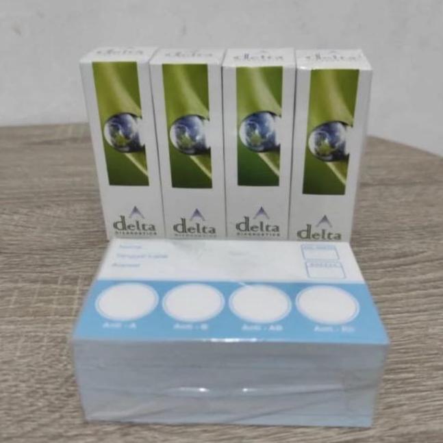 Test Golongan Darah Delta 1 set / tes golongan darah / Reagen Golongan darah + kartu