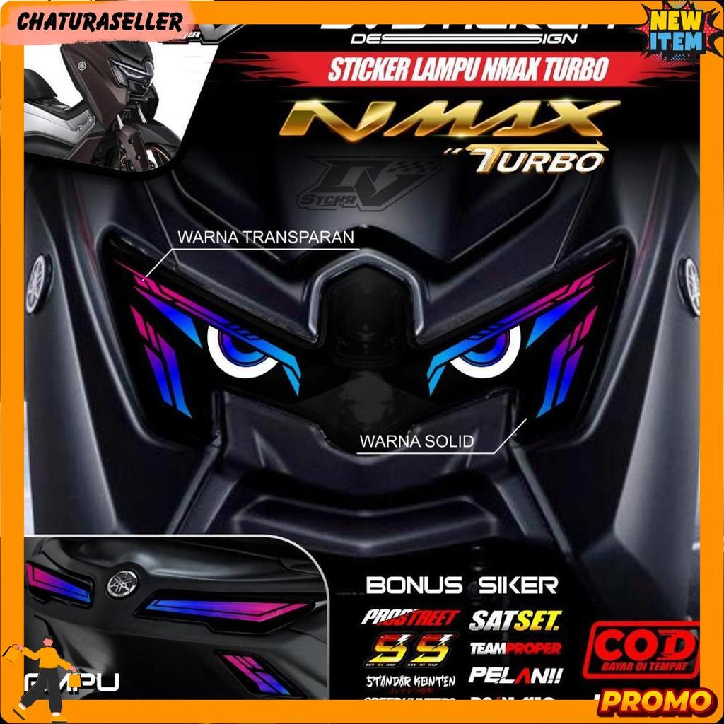 Stiker Lampu Alis Motor Nmax Turbo Neo 2024 2025 - Sticker Variasi Lampu Nmax Neo S Transparan Uv Dv