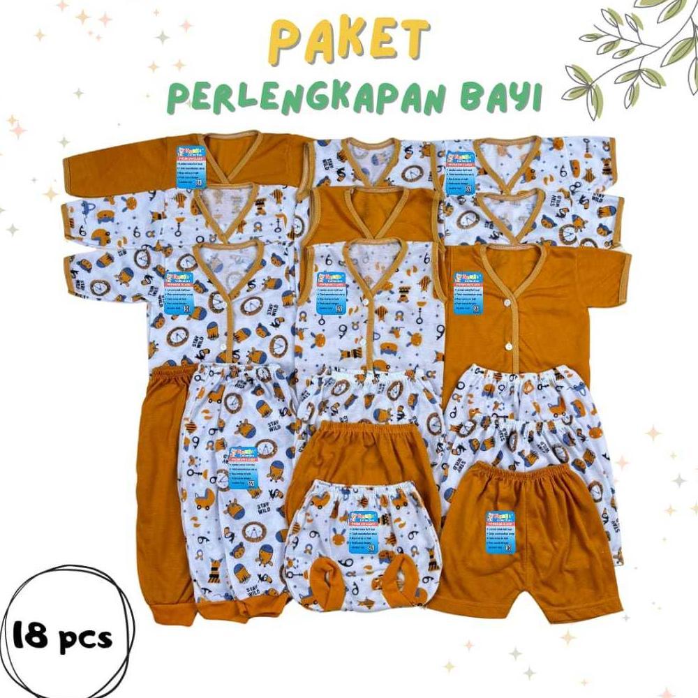 HOT DEALS Paket baju bayi 18 pcs hijau sage hemat pakaian bayi newborn netral