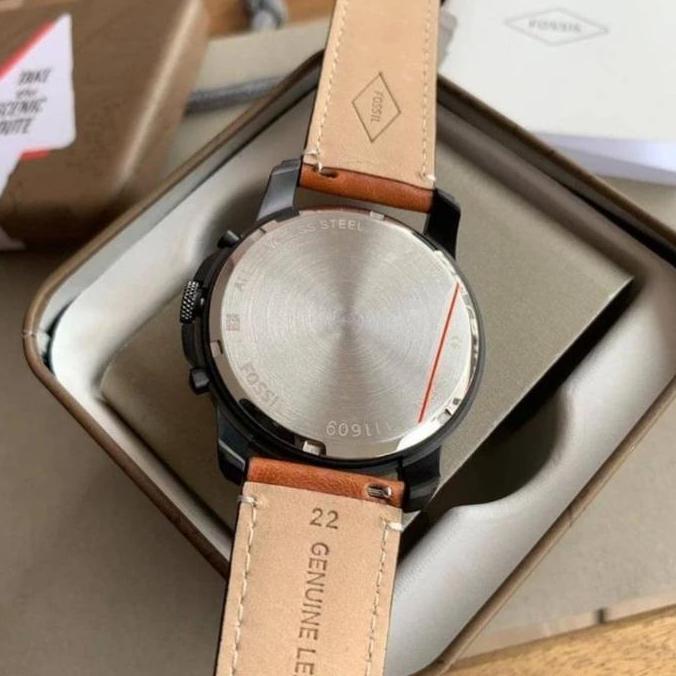Jam Tangan Pria Fossil FS5241 Original Leather Strap Kulit Chronograph