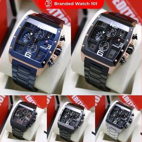STRAP RANTAI JAM TANGAN EXPEDITION E6636 E 6636 E6639 STAINLESS BLACK STEEL