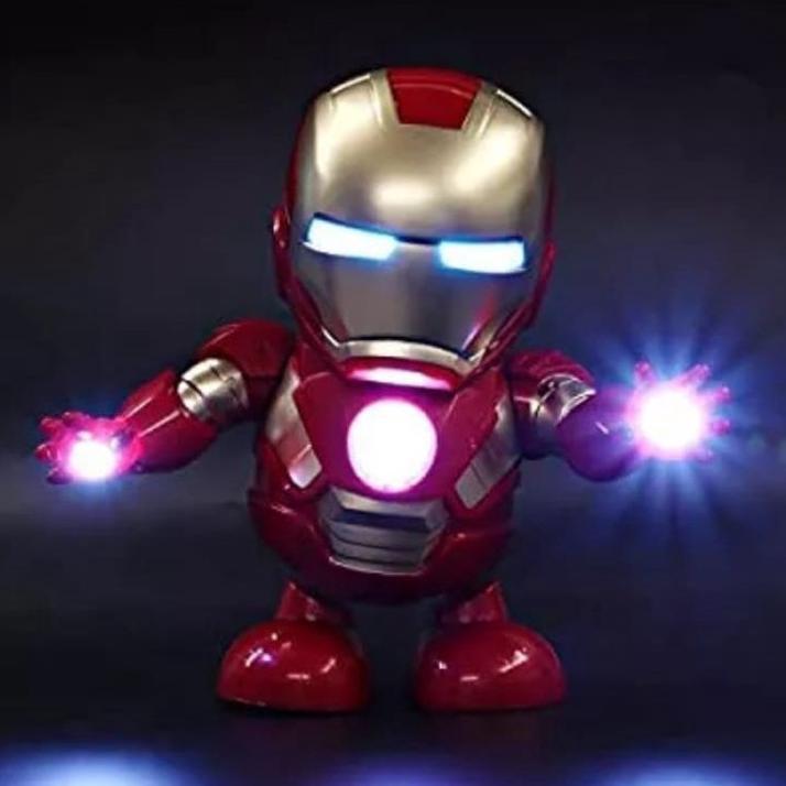 MAINAN ANAK ROBOT DANCE SUPERHERO IRONMAN SPIDERMAN HULK BUMBLE BEE LABUBU BERGERAK SUARA DAN LAMPU