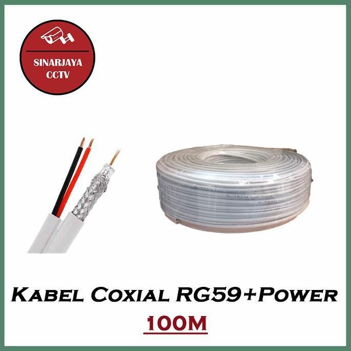 Lengkap,Cod,Bisa- Kabel Cctv Rg59 +Power 100M