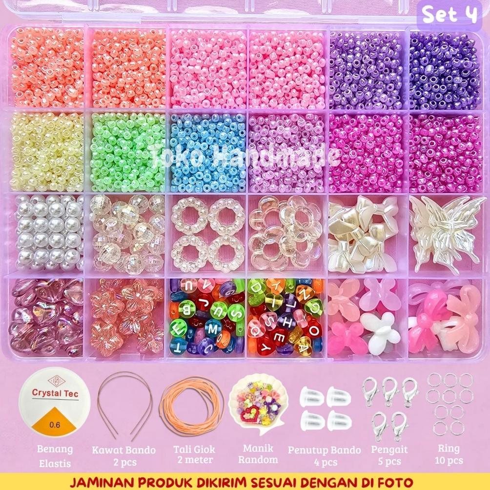 Toko Handmade - Pernak Pernik Gelang 1 Box Mute Manik Manik - DIY Gelang Manik Manik Aesthetic - DIY