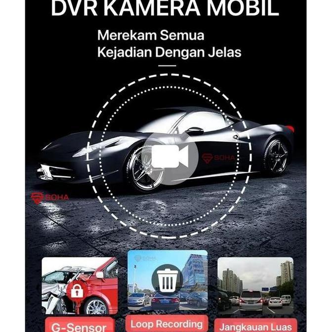 Am-30 Kamera Mobil Spion CCTV Mobil DVR Dasbor Cam di Spion 2 Kamera Depan Belakang FULL HD 10P G-SE