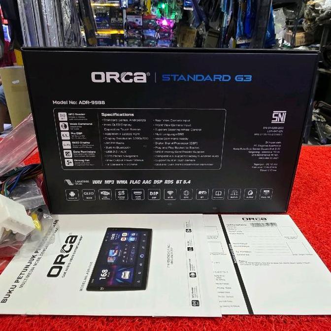 Head Unit Android ORCA STANDARD G3 ADR-9988 NFC 4GB+128GB QLED 9 in