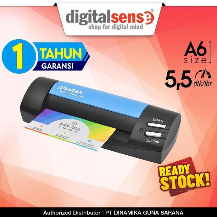 Terlaris Scanner Plustek Mobileoffice S602 (A6 - 5,5 Detik) (Portable - Kartu Nama)