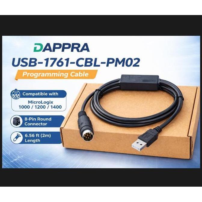 Otopic- Usb 1761-Cbl-Pm Cable For Ab Micrologix 1000 1200 1500 Plc Pb15