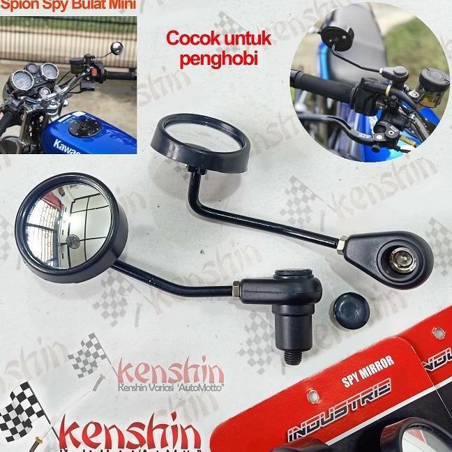 Kaca Cermin Spion Sepeda Motor Bulat Cembung Mini Spy Retro Klasik Universal Yamaha Xmax Nmax Aerox 