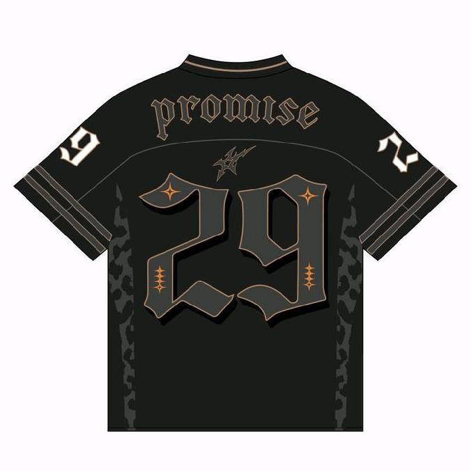 Fotwell- Promise Jersey Vintage Oversize Boxy Promise 29 Hitam Jumbo Big Size Skena Pria Wanita Unis