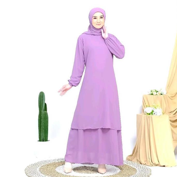 Shukyo- Karissa Gamis Malaysia Jumbo Ld 110-140 Ceruti Syari Maxi Dress Kondangan Nyaman & Meh Bahan