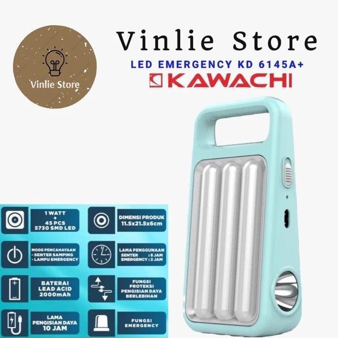 HARGA DISC - KAWACHI EMERGENCY LED LAMPU DARURAT 45LED + 1 WATT SENTER SAMPING