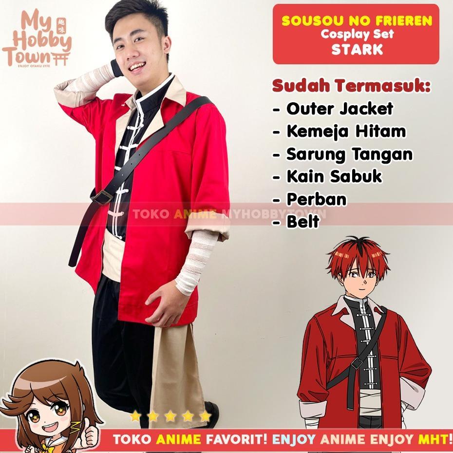 Cost Kostum Cosplay Set Stark Karakter Anime Sousou no Frieren Jaket Rompi
