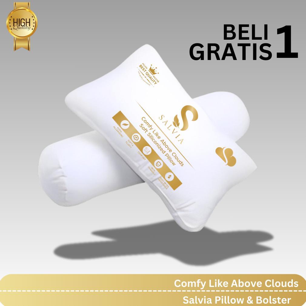 Cuci Gudang Bantal Dan Guling 1 Set Premium Tidur Hotel 100% Isi Silikon Paket Pillow Dan Bolster Em