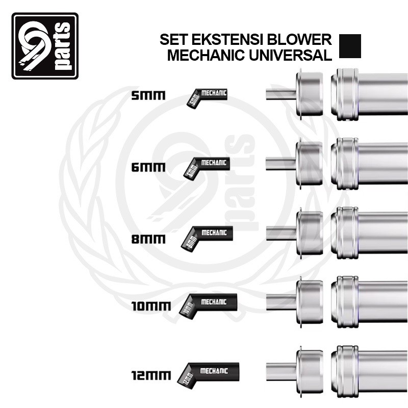 Ekstensi Blower Bengkok Universal / Set Ekstensi Mata Blower Bengkok Mechanic Universal / Sambungan 