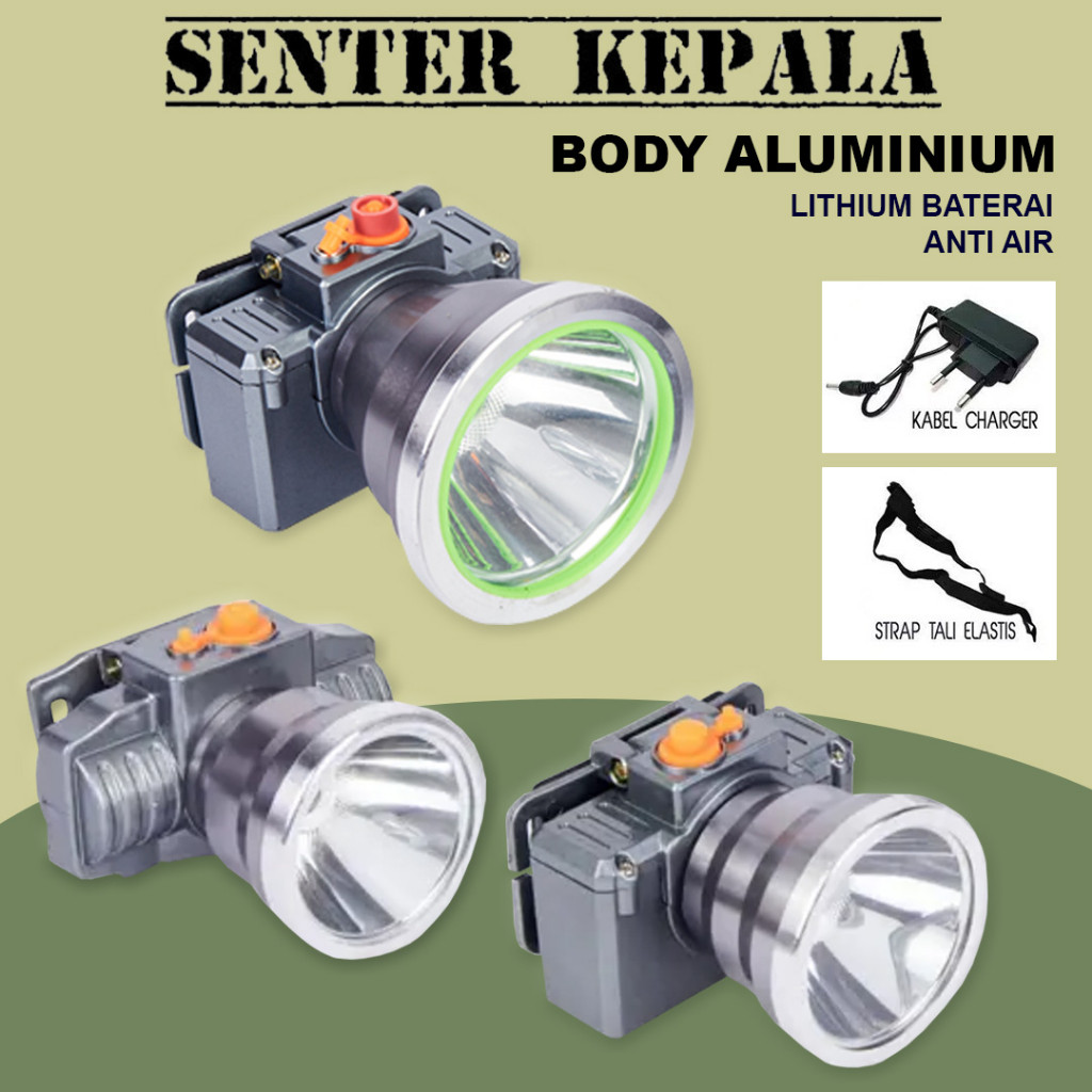 Senter Lampu Kepala Head Lamp Nyala Putih Kuning 20Watt / 35Watt / 50Watt / 80Watt