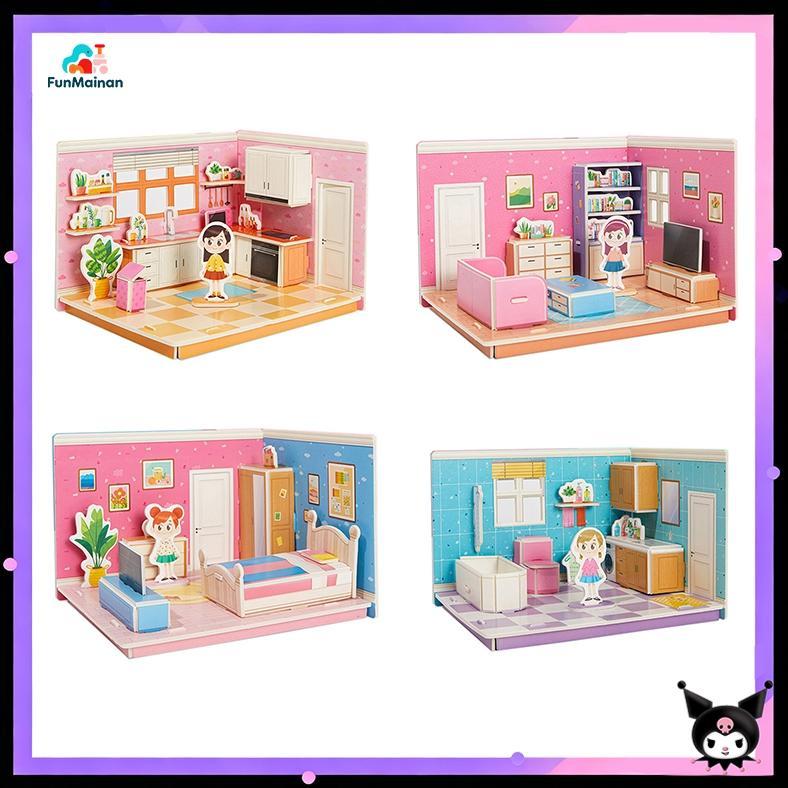 Hot Deals Diy 3D Foam Puzzle Mainan Edukasi Anak Miniatur Interior Rumah Rumahan Bongkar Pasang Bp
