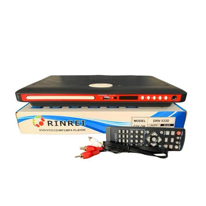 DVD Player Rinrei DRN-533D New Body Besar DVD/VCD/CD/MP3/MP4 Player Multimedia Pemutar Film Kaset DV
