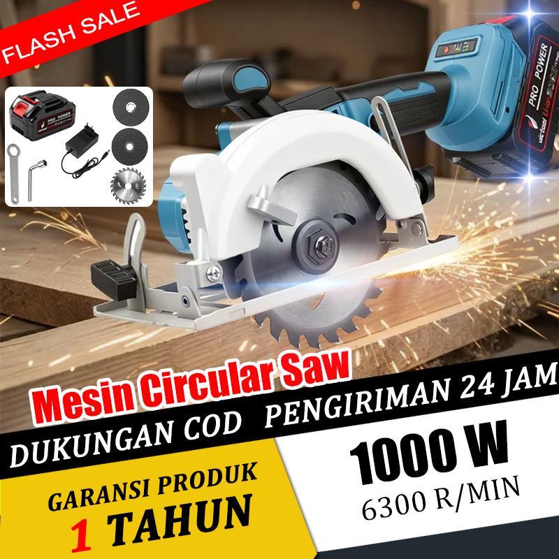 Mesin Circular Saw Cordless 6300Rpm Mesin Gergaji Kayu Listrik Brushless Mesin Pemotong Kayu