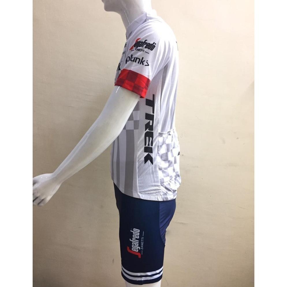 bestpromo baju sepeda pria jersey setelan set celana trek putih padding gowes olahraga