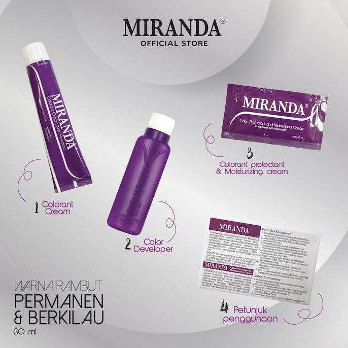 Kurze- [2Pcs] Miranda Paket Cat Rambut Mc6 Bleaching + Hair Color Varian Mc2 Blue | Mc5 Pink | Mc9 B