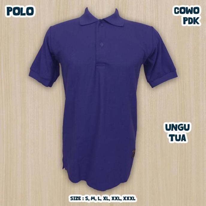S-XXXL Kaos Polo Couple Ungu Tua Tunik Muslimah Seragam KeluargaKantor/Olahraga/Outbond/Santai