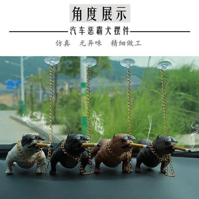 Promo Miniatur Pitbull Pajangan Dashboard Mobil Doggy Smoking Pitbull Pajangan Pitbull Pajangan Anji