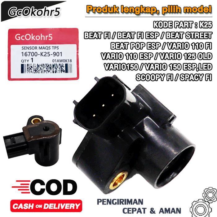 Injektor Injector Kvb-S51+ Sensor Tps K25 Beat Fi, Scoopy Fi, Spacy Fi, Revo Fi Set 2 Potong Bernila