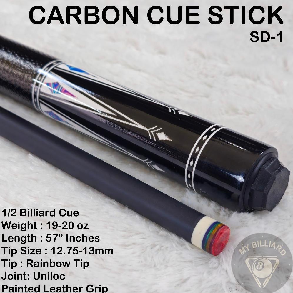 new carbon cue sd-1 stick billiard 13mm - stik billiar cue karbon graphite
