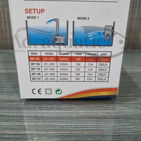 Fisch- Skp-104 Submersible Pump Pompa Air Celup Filter Aquarium Kolam Aerasi