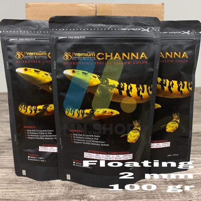 Fisch- Pelet Ikan Channa Premium 88 Channa Yellow 100Gr Floating