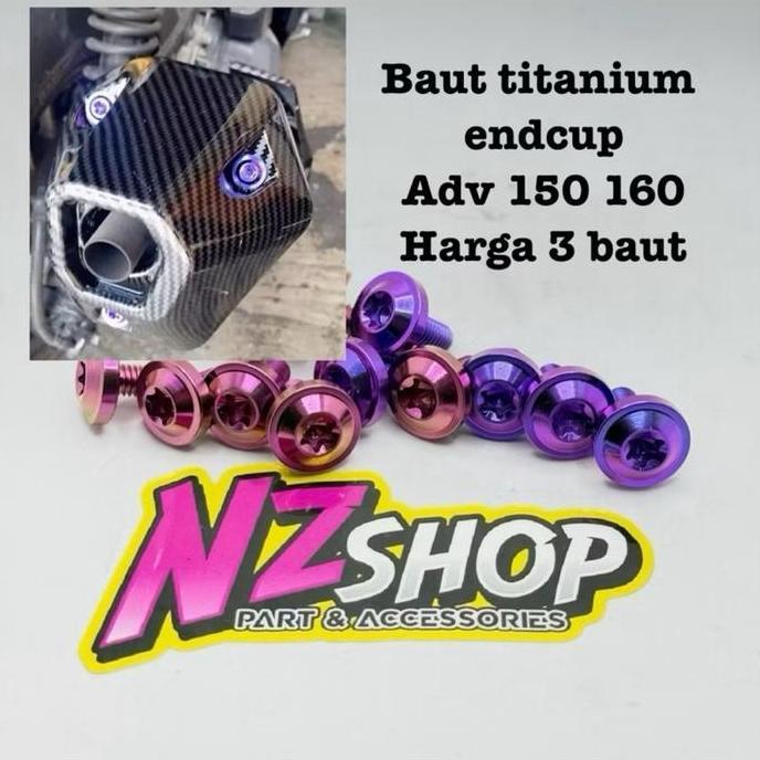 Baut Titanium Set Endcup Moncong Knalpot Adv Harga 3 Baut Asli