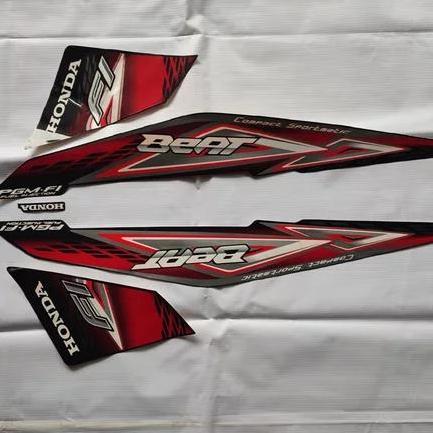 Stiker Striping Motor Beat Fi 2014 Merah Full Body