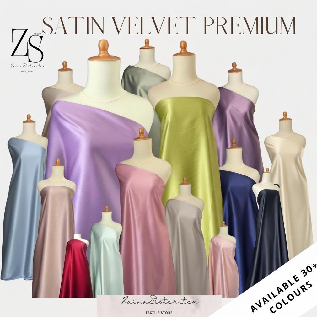 AYYS - Bahan Kain Satin Velvet  Furing Kebaya Bisa Untuk Gamis Bahan Bridesmaid