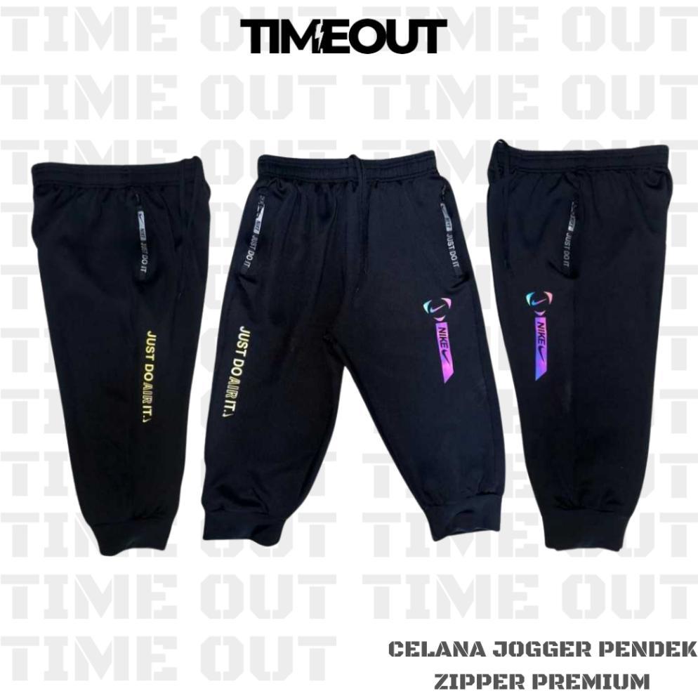 BIG PROMO TIME OUT - Celana Training Jogger 3/4 Joger Pants Olahraga Premium Pria Wanita 7/8