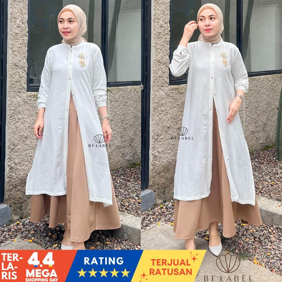BEST DEALS BF Label - ALIKA LONG TUNIC | Tunik Rayon Crinkle Panjang Polos | Tunic Korean Style | Le