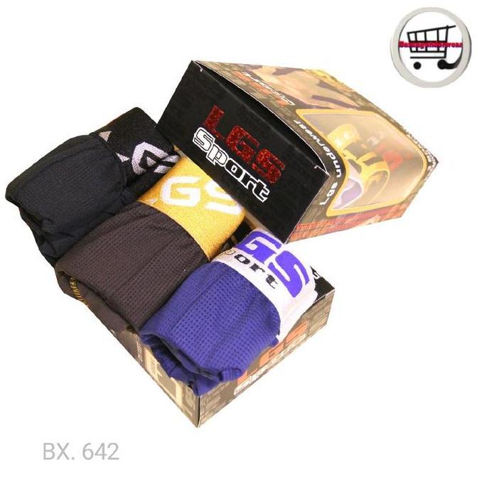 Ready Stock Celana Dalam Boxer Lgs Sport Lgs.642 Isi 3Pcs