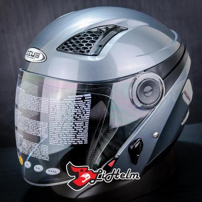 TERLARIS!! HELM ZEUS ZS 610 TITANIUM | ZS-610 HALF FACE HELMET SNI | DOUBLE VISOR