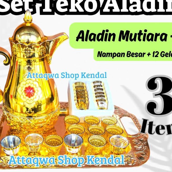 Set Teko Aladin Sultan 3 Item (Teko+ Nampan+ Gelas Arab)