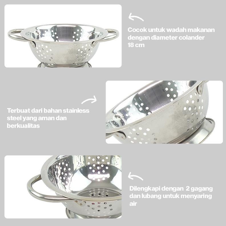SANGKU NASI / CETING NASI STAINLESS STEEL 24 CM ROSH / TEMPAT NASI STAINLES STELL TANPA TUTUP