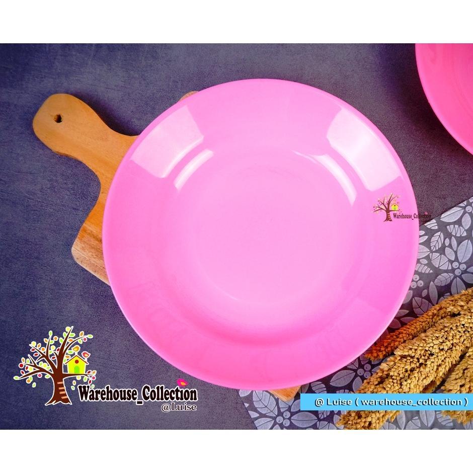 PIRING MAKAN PLASTIK 22.5CM TEBAL GOLDEN LEMON // PIRING MAKAN PINK // PIRING PLASTIK POLOS CANTIK /