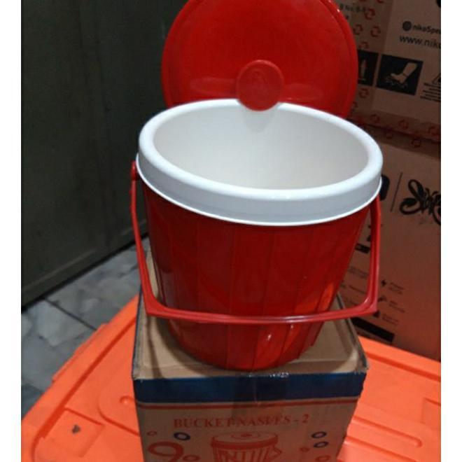 Termos Nasi Es Kecil Plastik 1 Liter Merah/Biru/Hijau