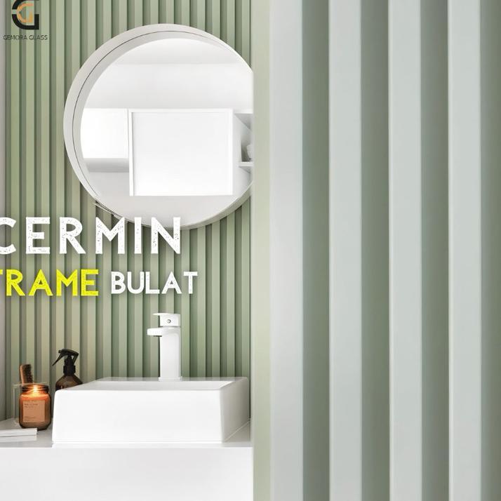 Cermin Bulat Dinding Aesthetic Frame Hitam Putih (Free Packing Kayu) Cermin Dinding/ Cermin Aestheti