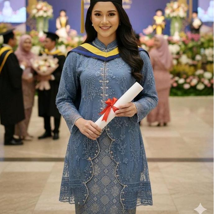 Kebaya Wisuda Mahira  Model Tunik / Baju Kebaya Lamaran / Kebaya Pernikahan / Kebaya Modern